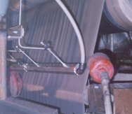 The Super Air Knife blows contaminants from leather.